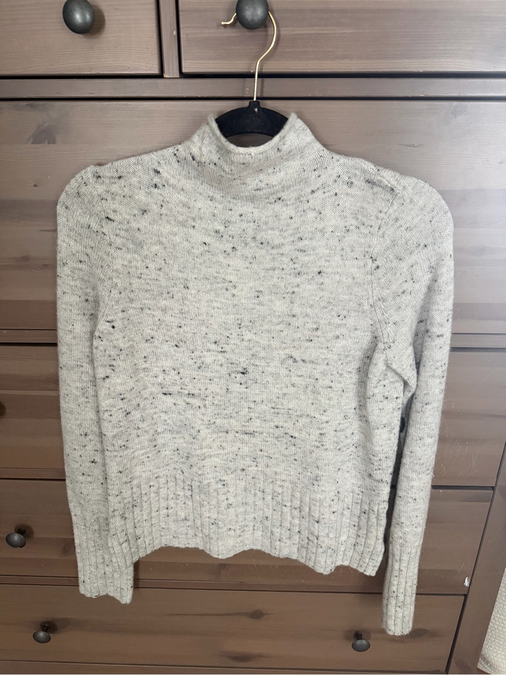 Madewell Speckled Light Gray Mock Neck Sweater
